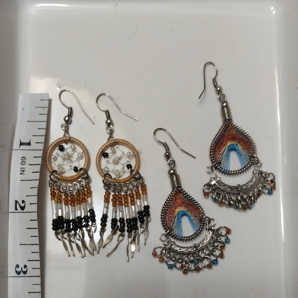 Bohemian And Dreamcatcher Beaded Earrings Set - Picture 6 of 8